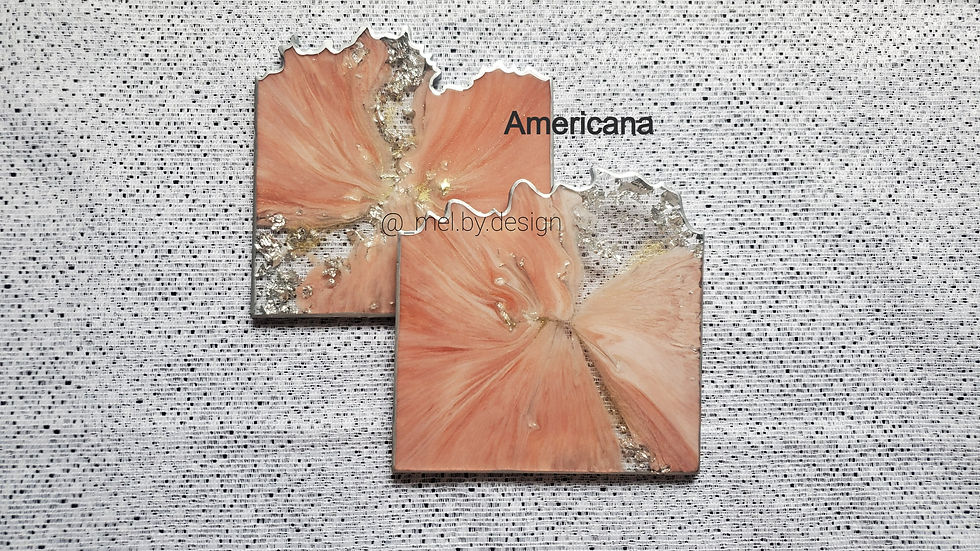 Thumbnail: Marble Pastel Geode Coasters - Set of 2