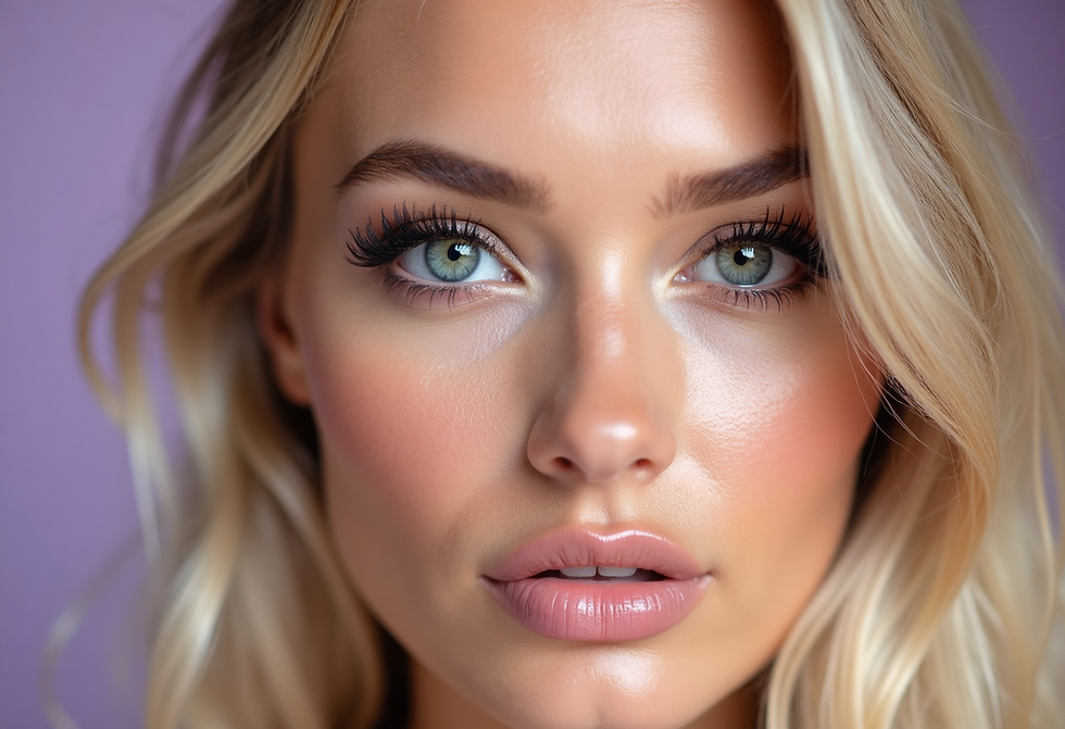 Finished DIY segmented lash look with soft glam finish