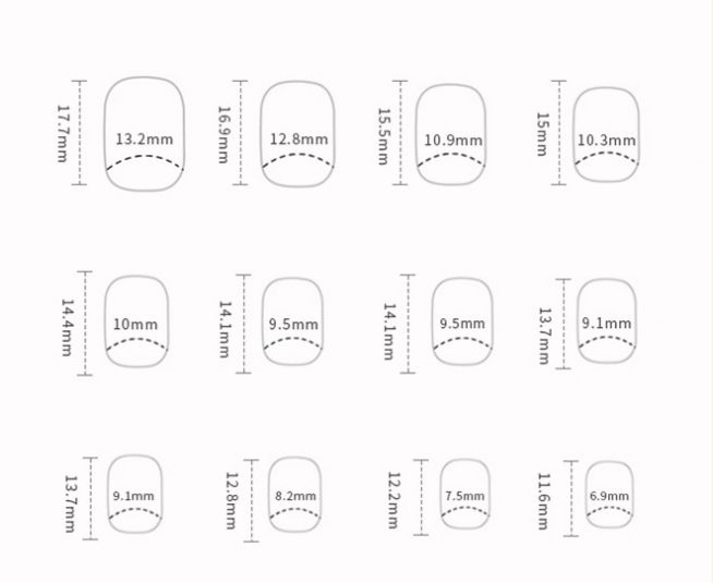 Thumbnail: Sizing guide for Gentle Glow press-on nails