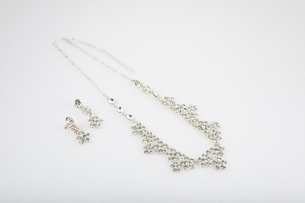 Rhinestone necklace and matching earrings