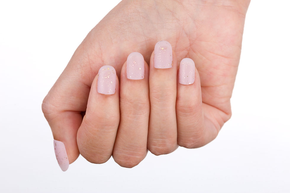 Thumbnail: Hand with long Press-On Nails Peach Petal
