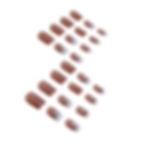 Thumbnail: Sunset Serenade Press-On Nails: short brown with white tips, floral design