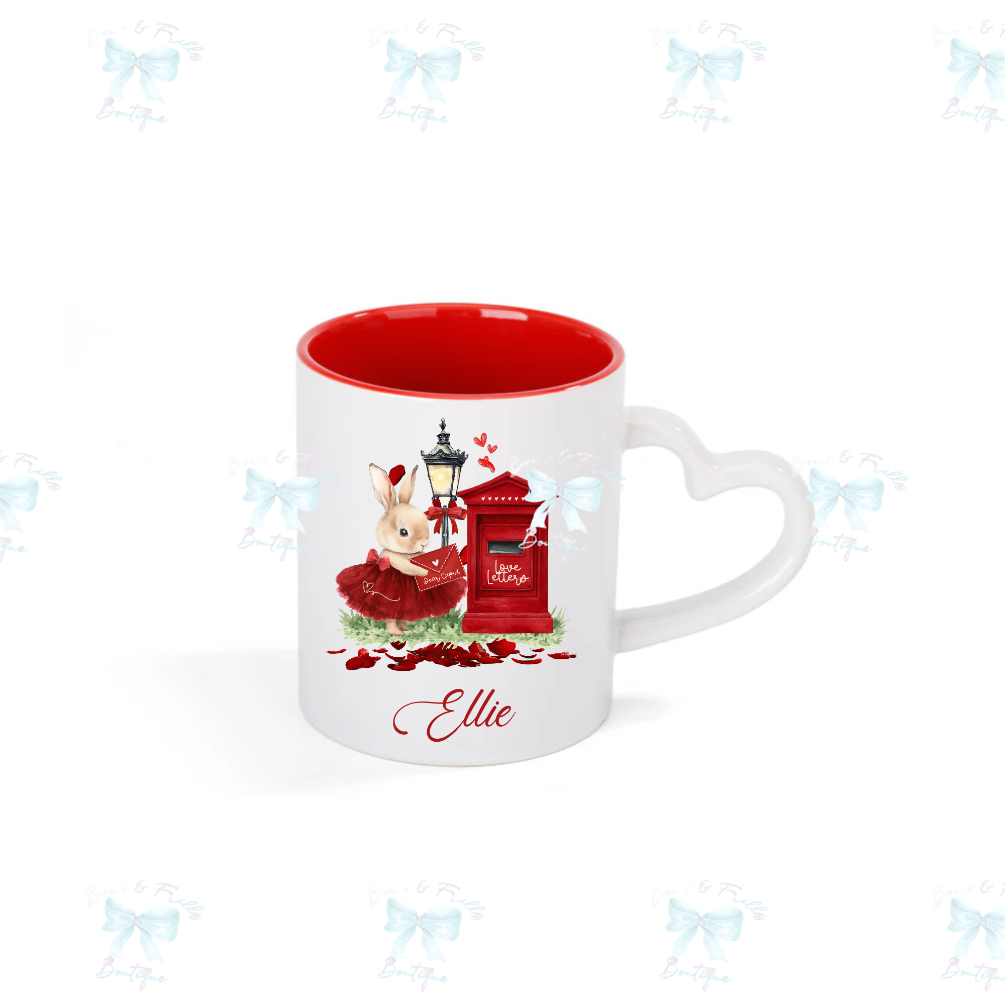 Letterbox Bunny/Bear Personalised Valentine's 11oz Mug