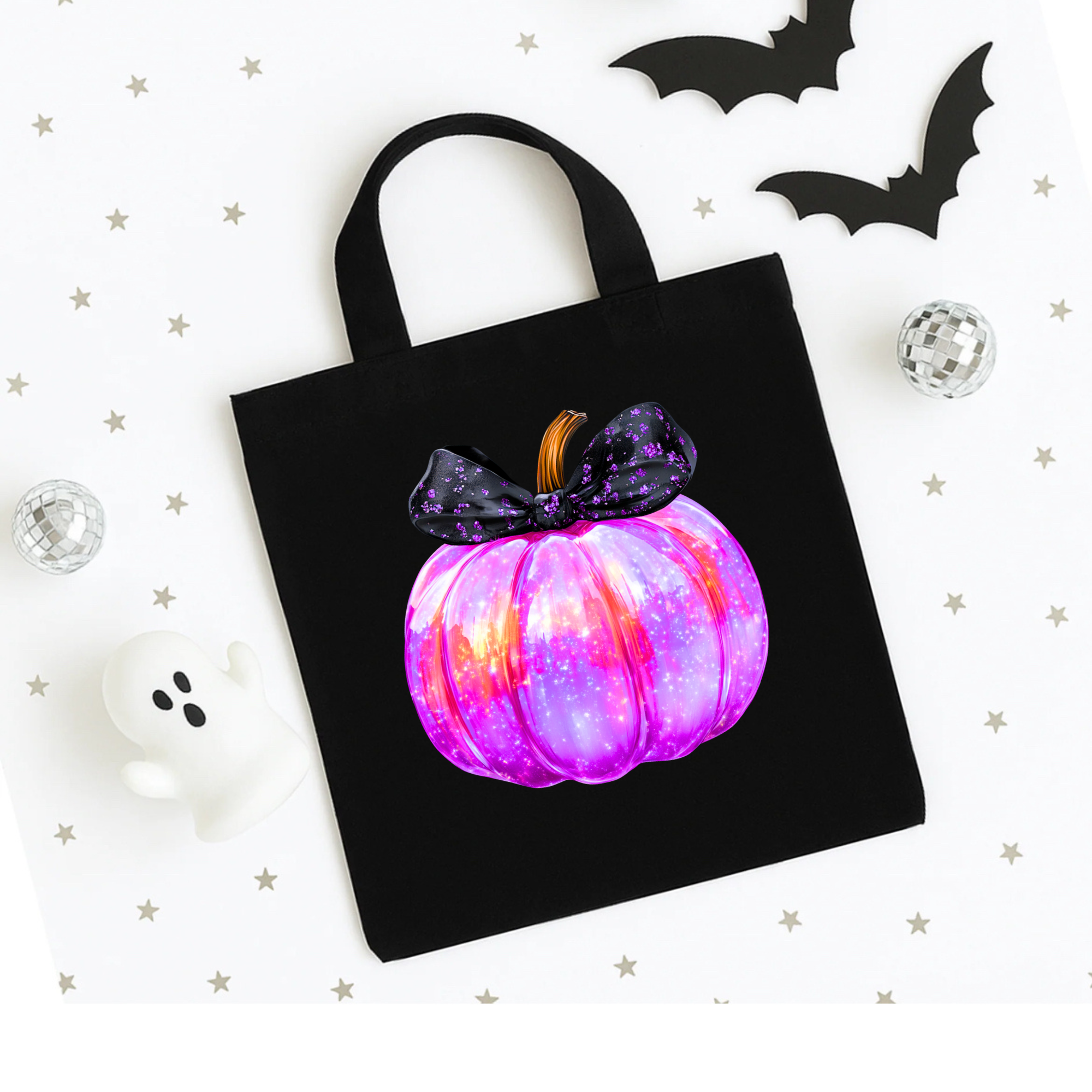 Iridescent Look Pumpkin Halloween Trick Or Treat Bag With Free Personalisation
