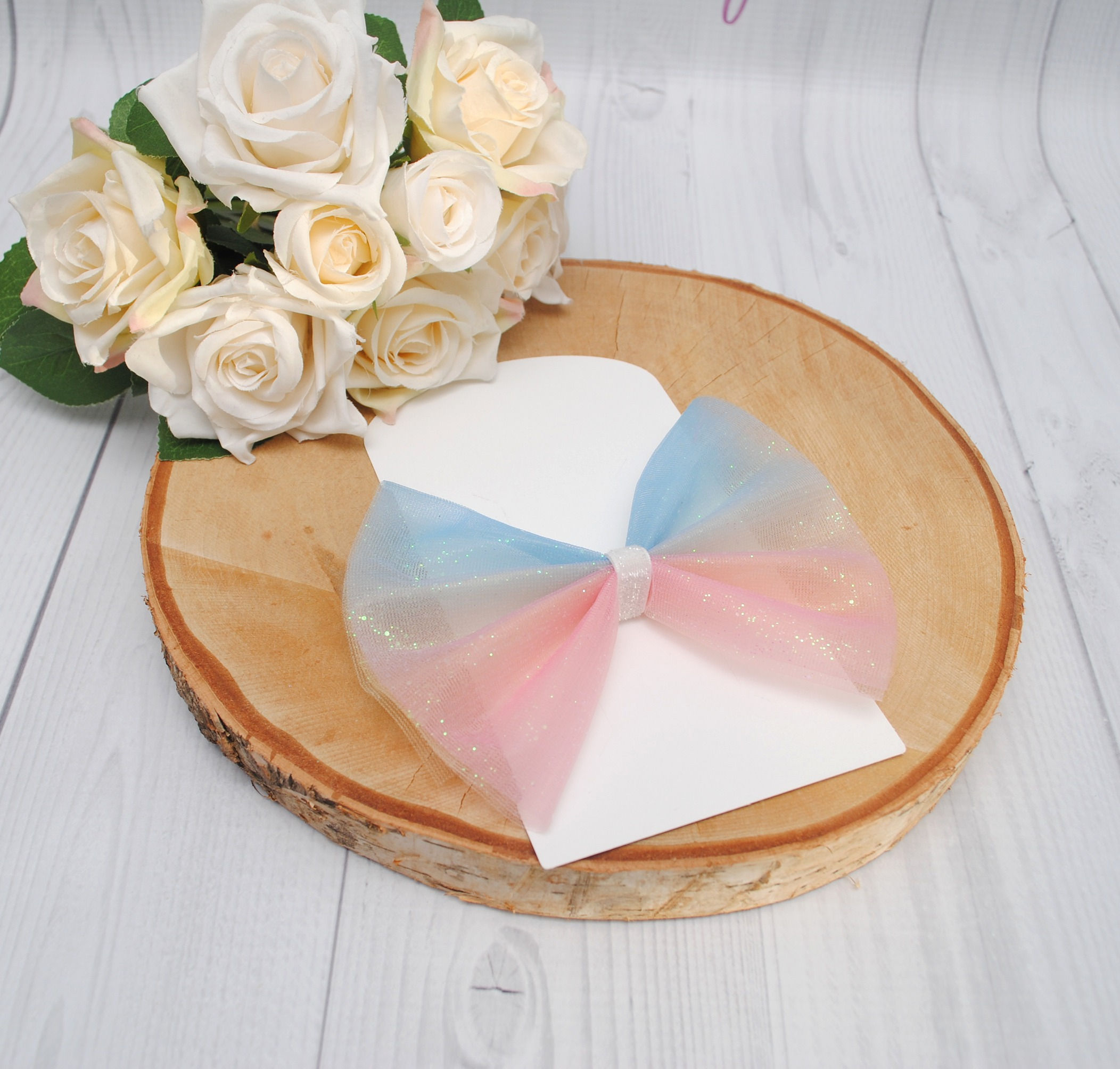 Large rainbow ombre tulle bows (each one will differ due to ombre)