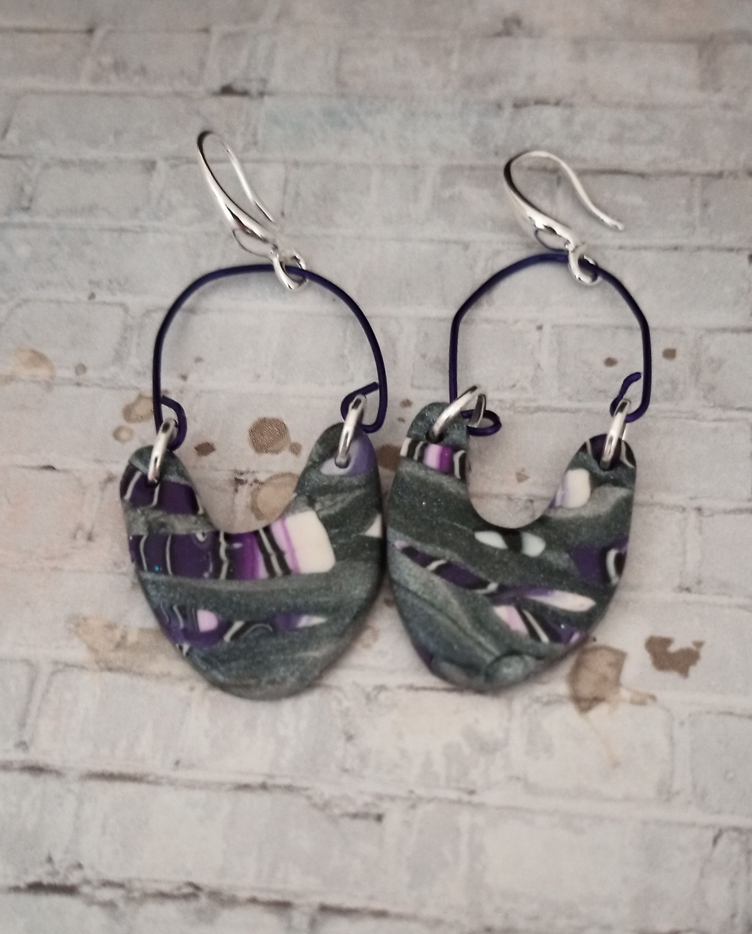 Violet Skies Upside Up U Earrings