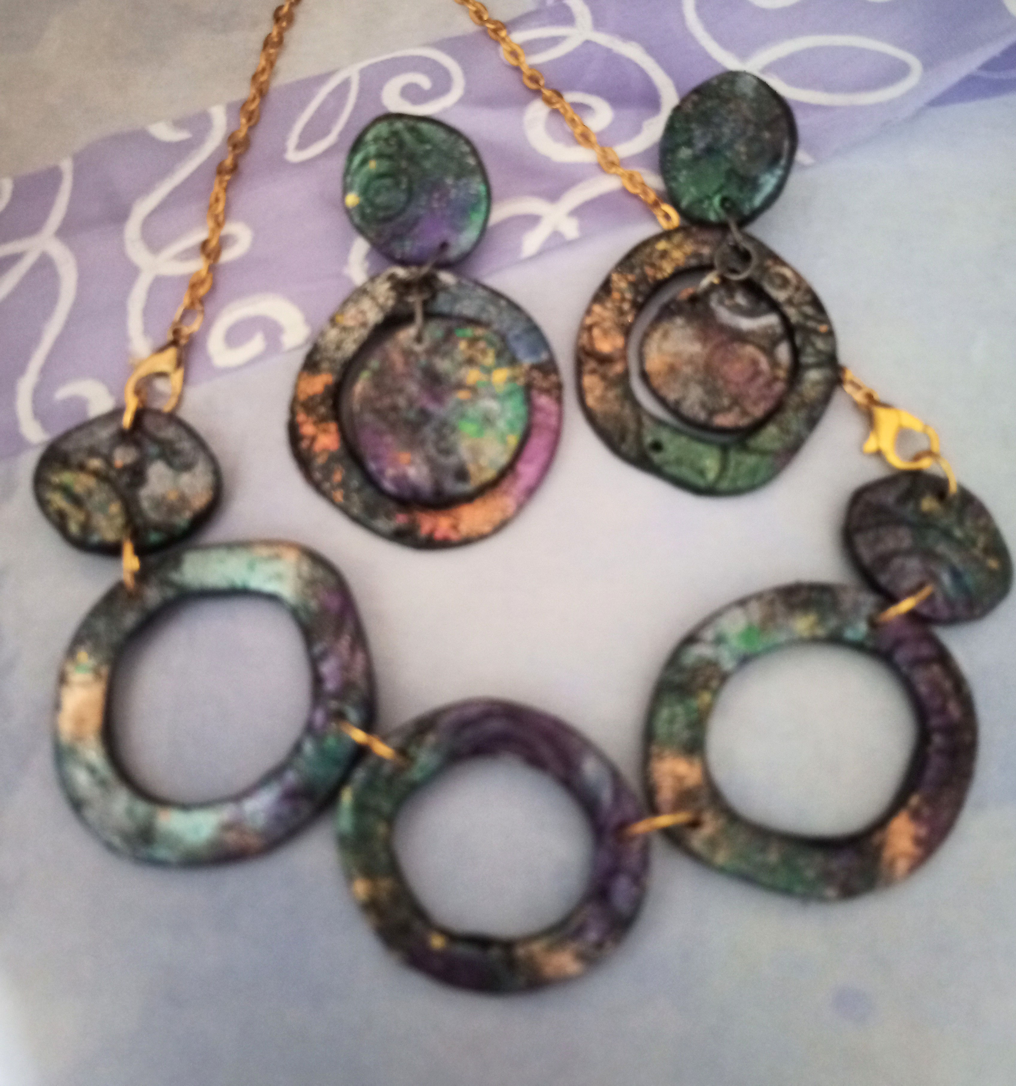 Galaxy Statement Necklace set (papa bear!)
