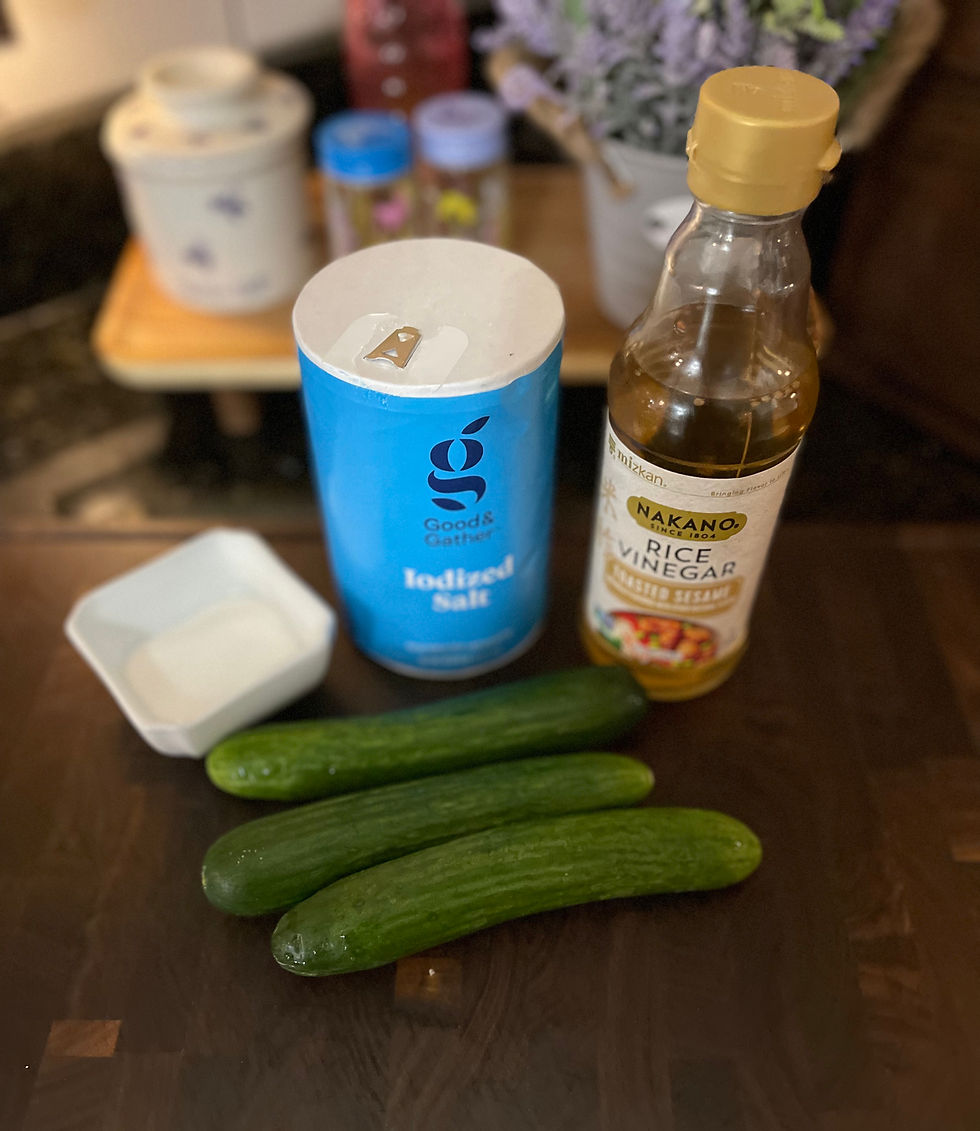 pickled cucumber ingredients for 30-Minute Korean Pork Bowl