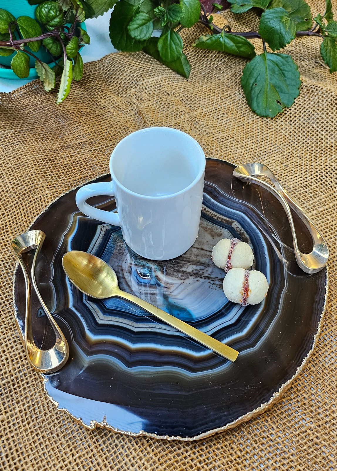 Bandeja de Ágata com pegadores