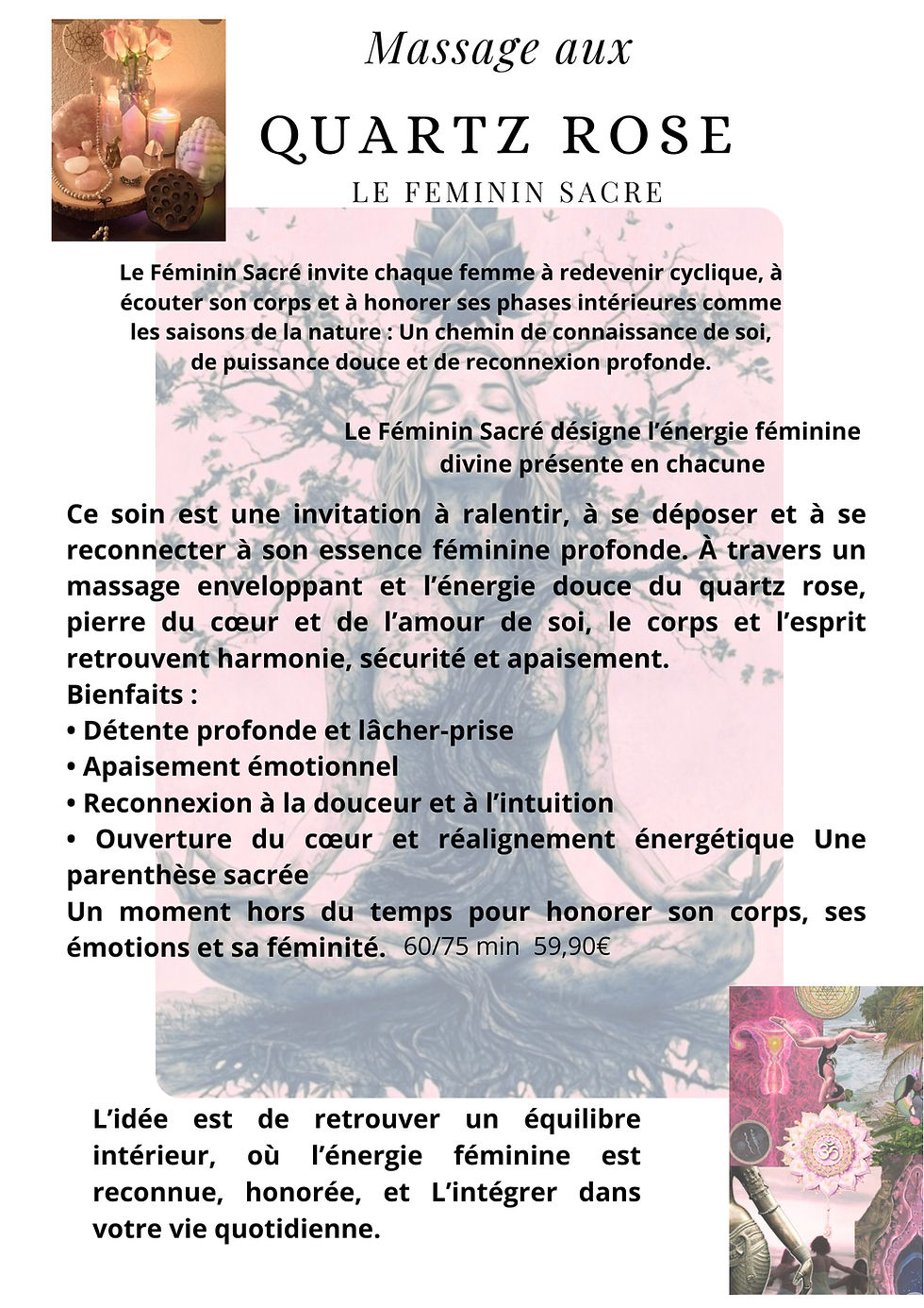 Miniature : Massage aux Quartz Rose et à la Rose du féminin sacré 