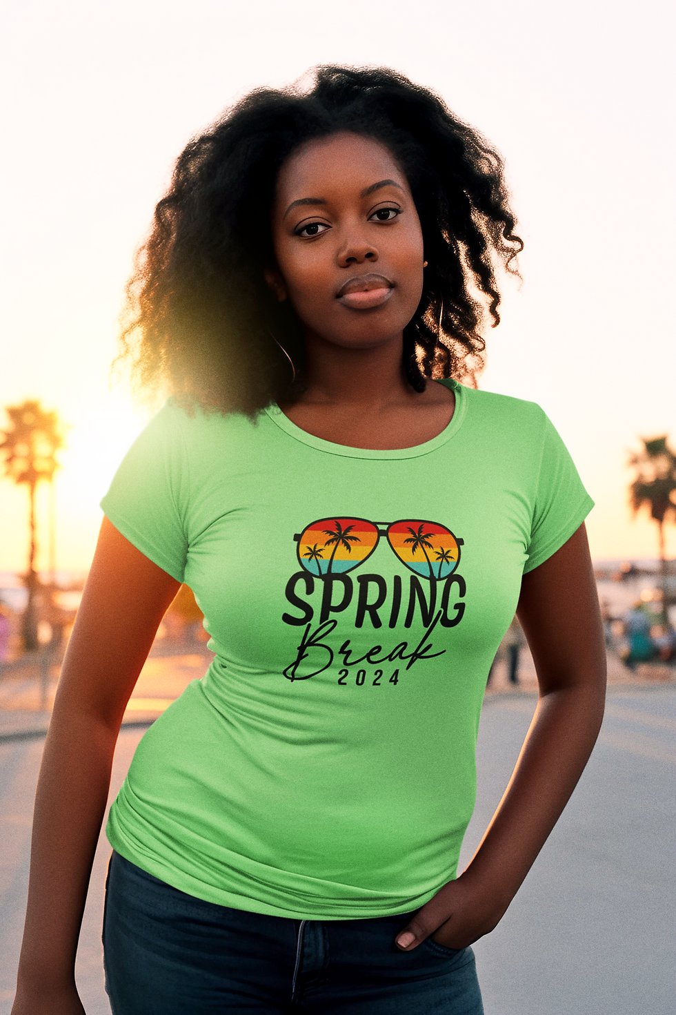 Spring break lime green t-shirt