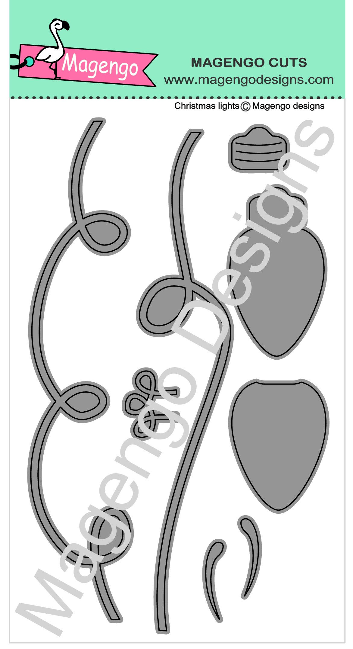 Christmas lights Die cut set