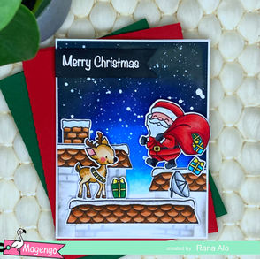 Show and Tell_Santa on the rooftop stamp set