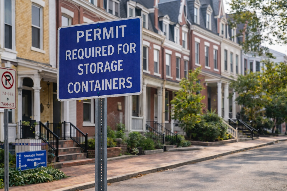 Permit required sign for portable storage container placement in Richmond VA.