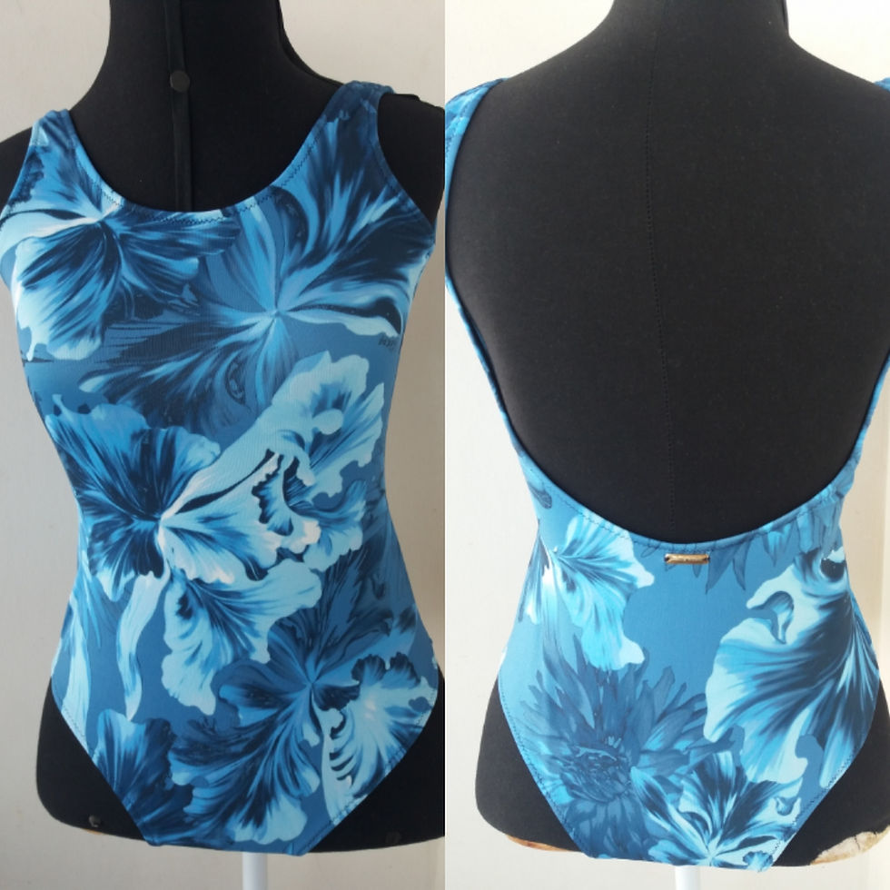 Maiô Tradicional Azul Floral