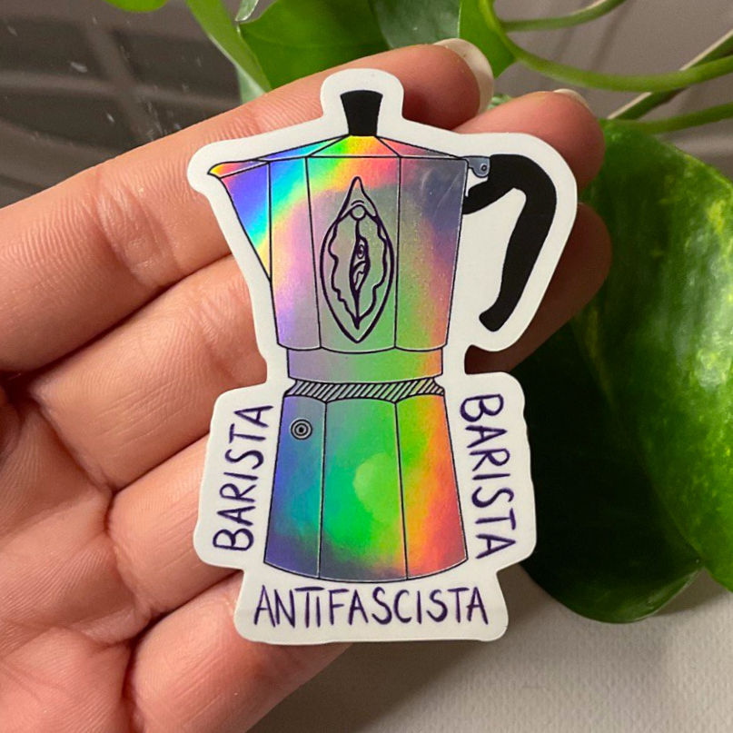 Vulva Sticker Barista Holo