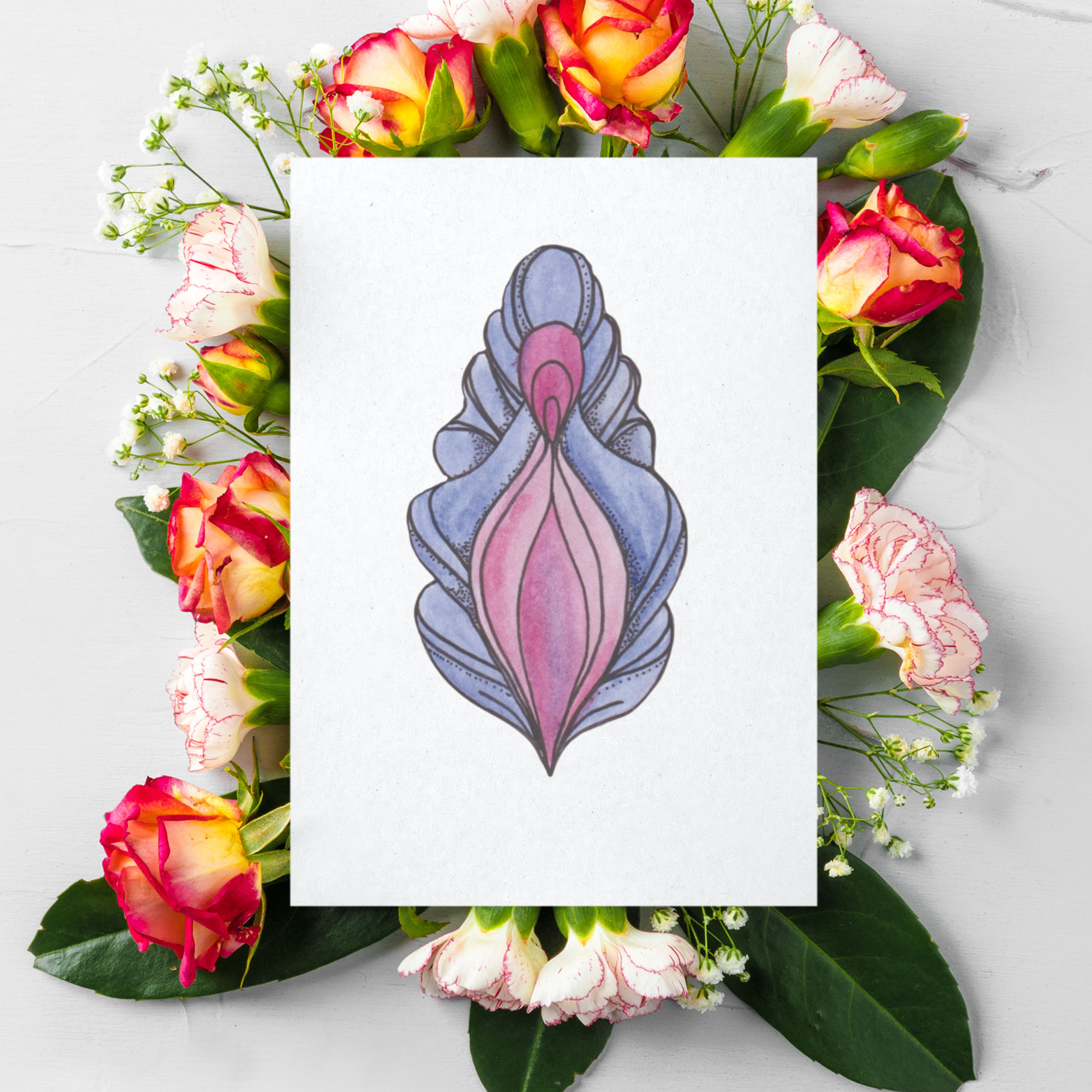 Vulva Karte Ornamental