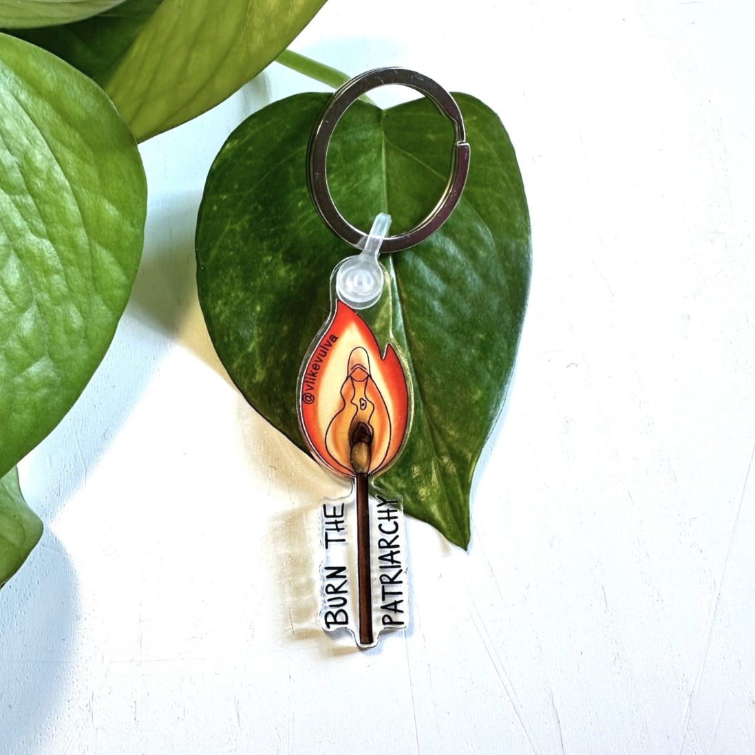 Vulva Schlüsselanhänger Burn the Patriarchy