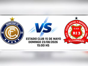 Quinceno FC recibirá al RI 3 Corrales: Este domingo desde las 15:00 en Itapé