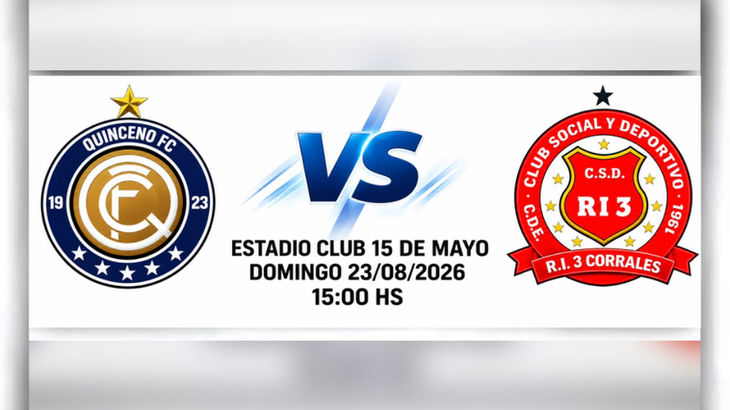 Quinceno FC recibirá al RI 3 Corrales: Este domingo desde las 15:00 en Itapé
