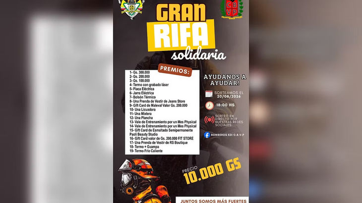 Rifa solidaria de K31: Bomberos amarillos organizan actividad para gastos operativos