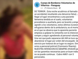 Presunta adicta agredió a bomberos en Tuyutimi: Afirman que mujer es conocida por sus problemas de adicción