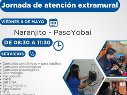 Atención médica en Paso Yobái: Mañana brindarán servicio con Clínica Móvil