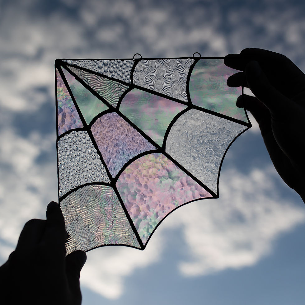 Clear & Iridescent Corner Web