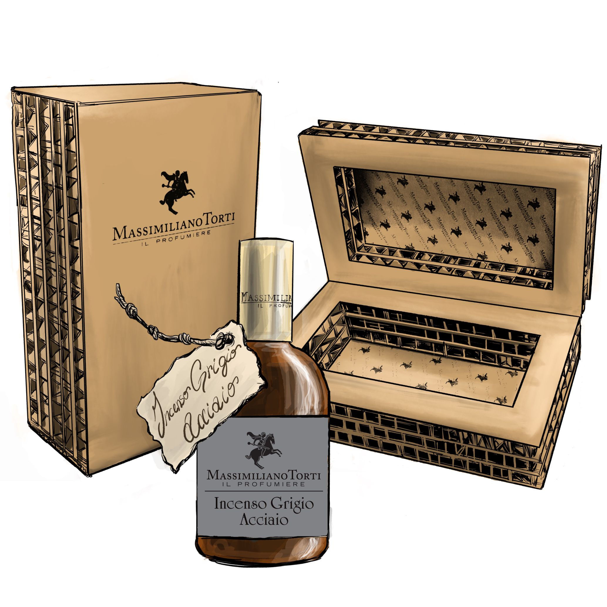 Massimiliano Torti il Profumiere Incenso Grigio Acciaio Parfum 100 ml - Cartoccio - Profumo Profumeria Artistica