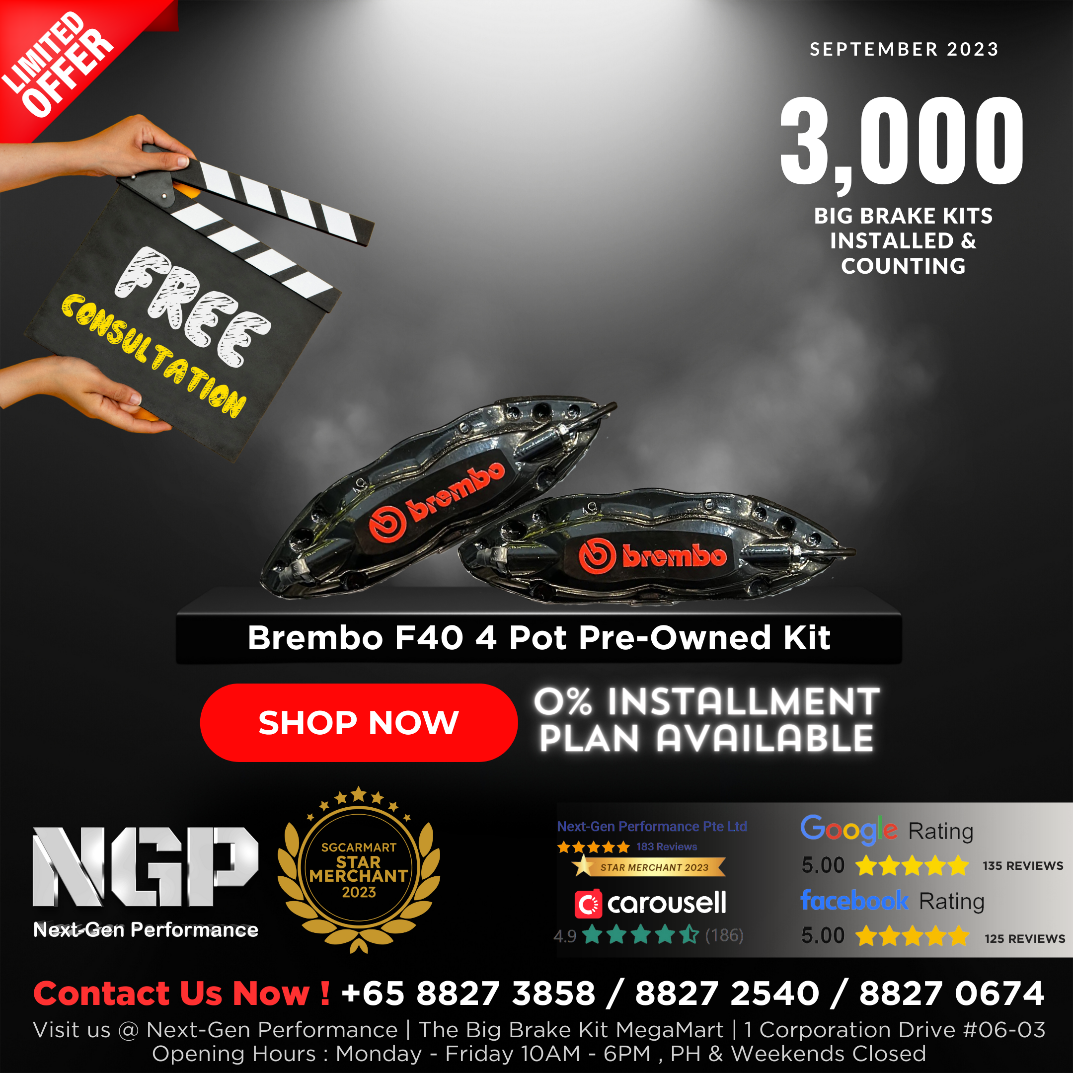 Original Brembo F40 4 Pot Big Brake Kit