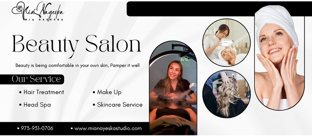 Black and White Modern Beauty Salon Bann