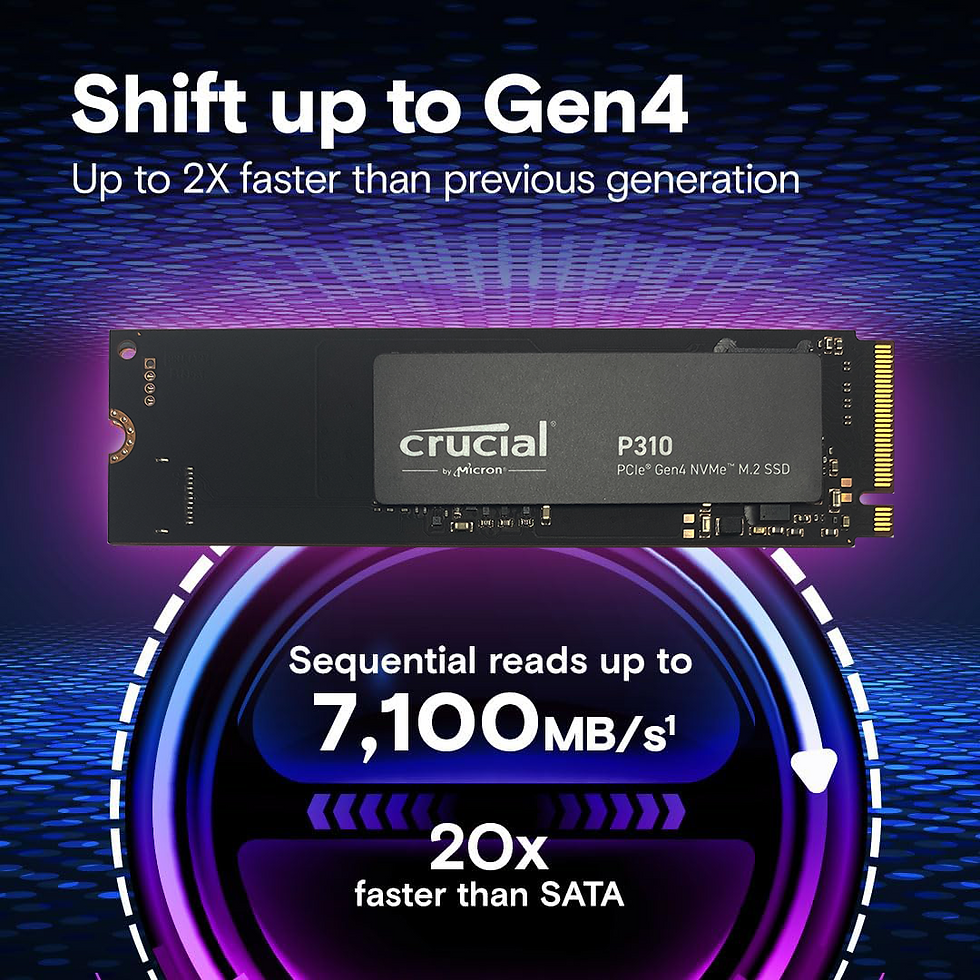 Thumbnail: Crucial P310 500GB 1TB 2TB PCIe 4.0x4 3D NAND NVMe M.2 2280 SSD - up to 7100 MB/