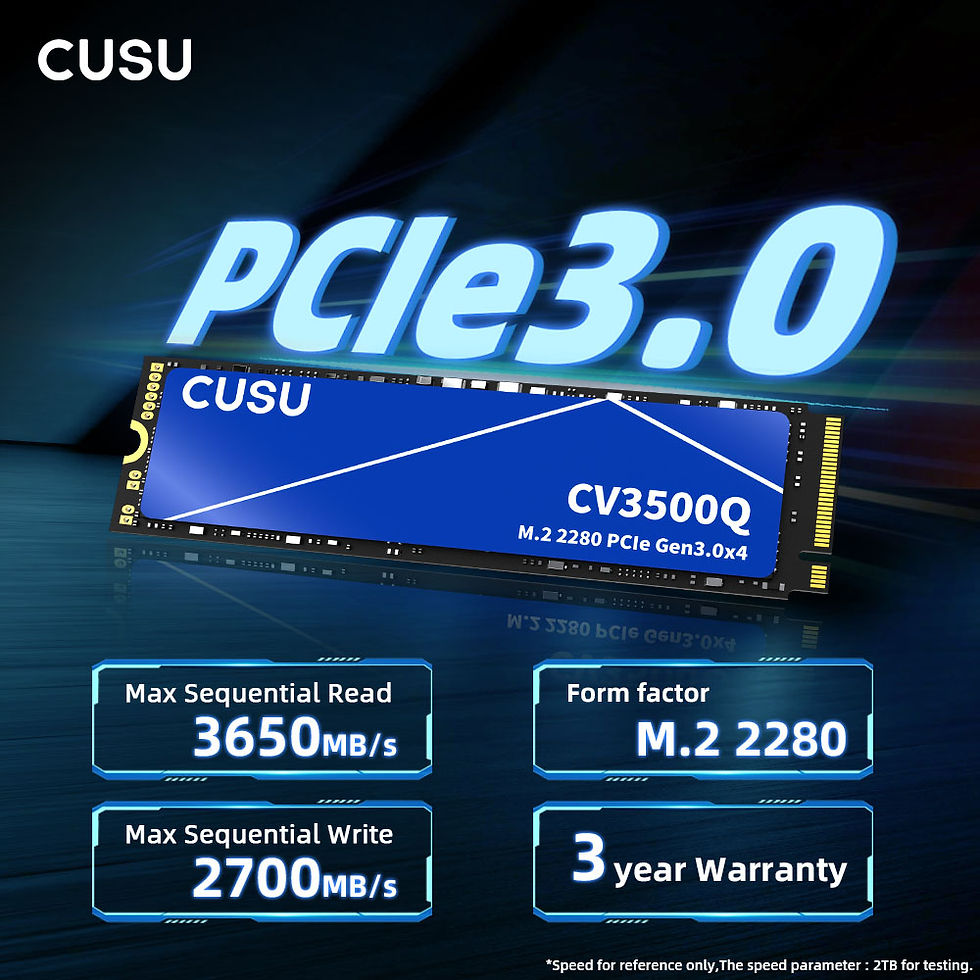 Thumbnail: CUSU SSD NVMe M2 1TB 2TB M.2 SSD 512GB 256GB 2280 PCIe3.0 TLC Hard Disk Internal