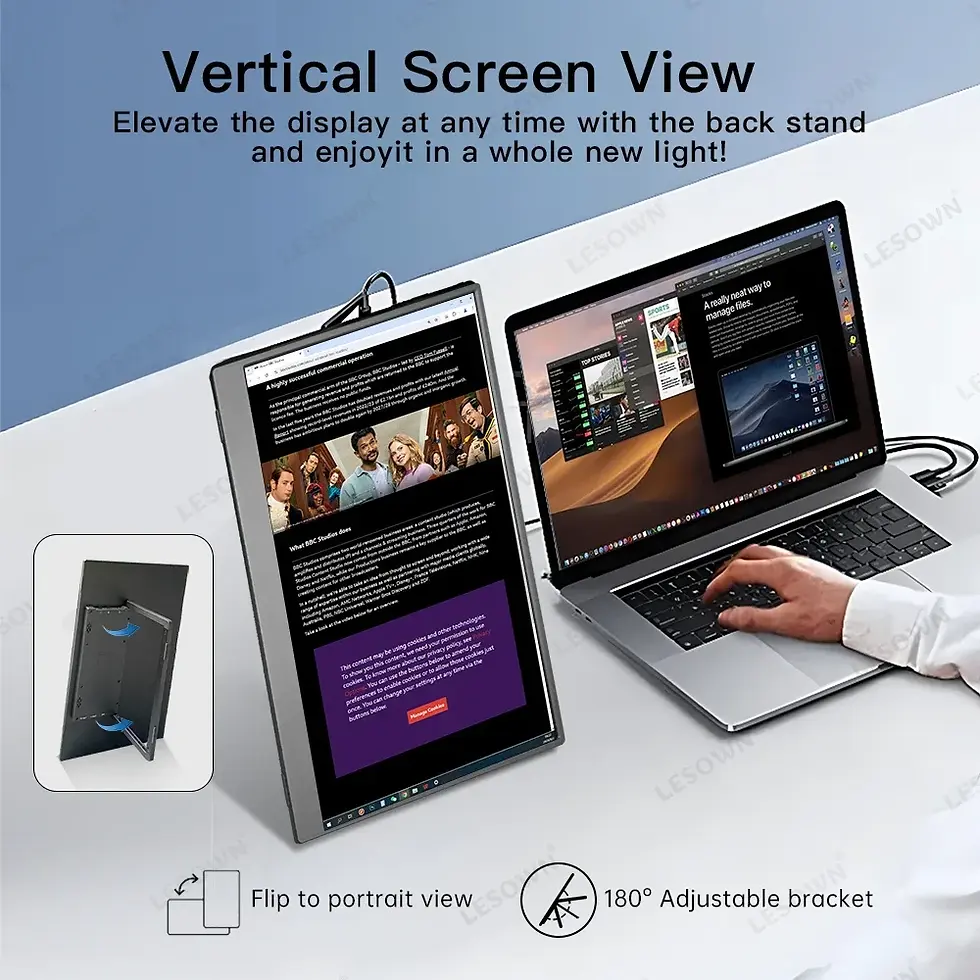 Thumbnail: LESOWN UHD 3840x2160 USB C HDMI 4K Touchscreen LCD Monitor 15.6 inch Portable Ex