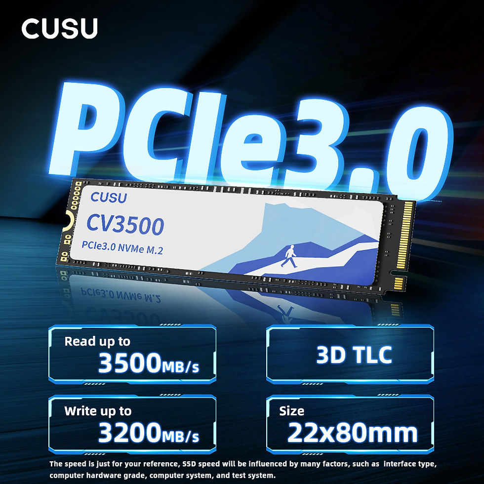 Thumbnail: CUSU SSD NVMe M2 1TB 2TB M.2 SSD 512GB 256GB 2280 PCIe3.0 TLC Hard Disk Internal
