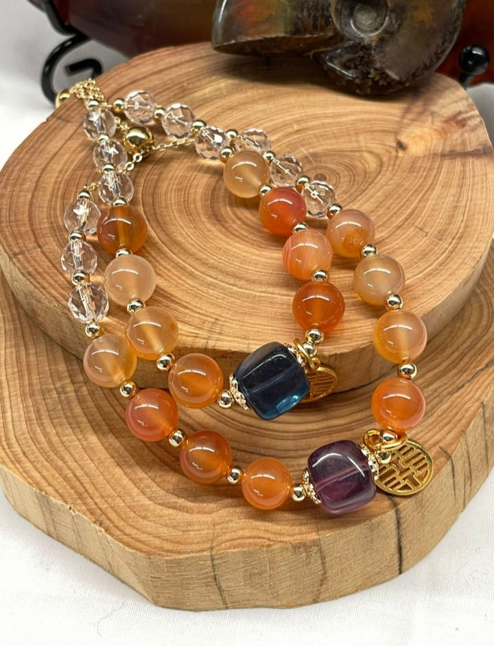 Agate & Fluorite Bracelet