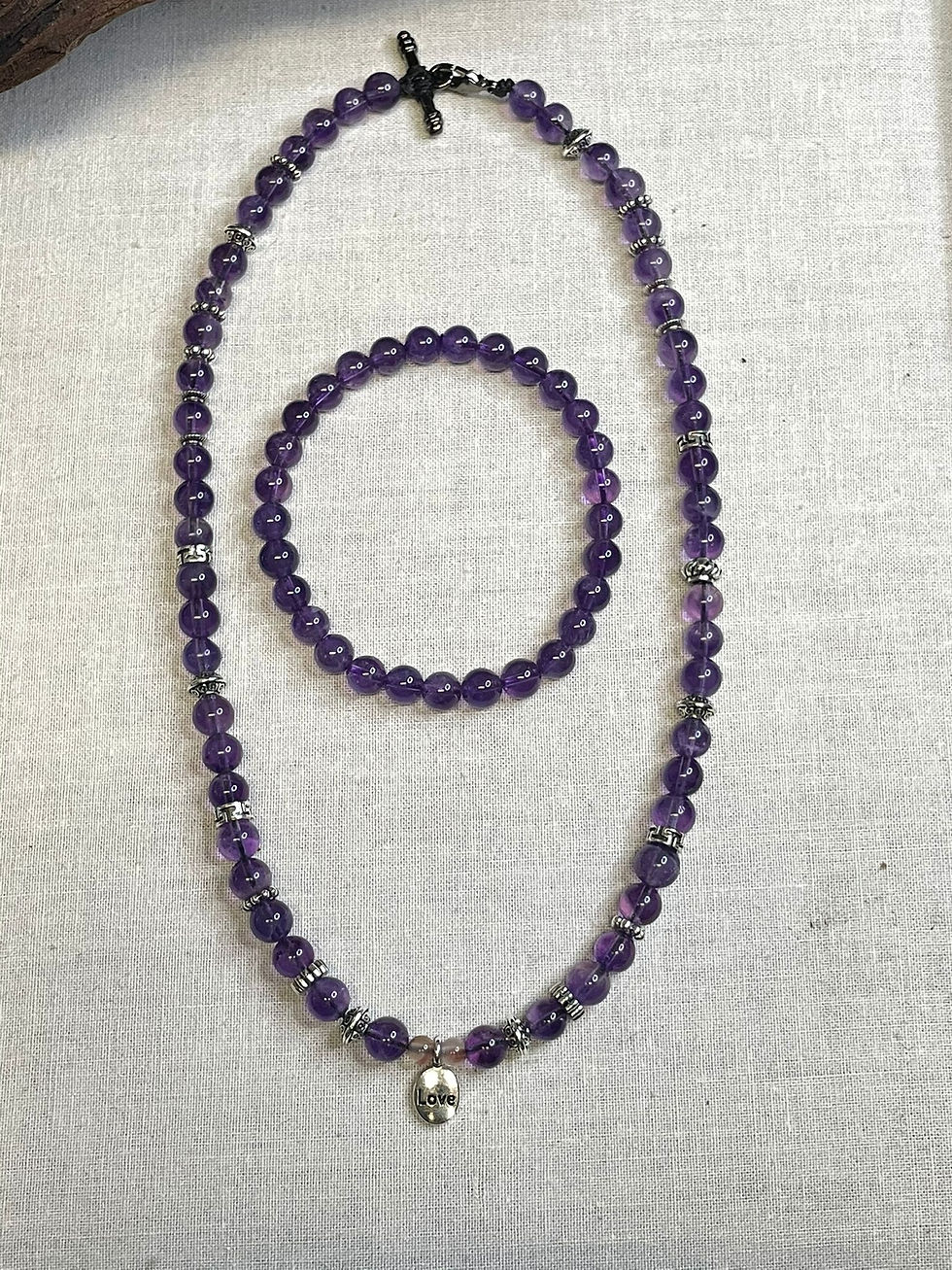 Thumbnail: Amethyst Bracelet & Necklace Set
