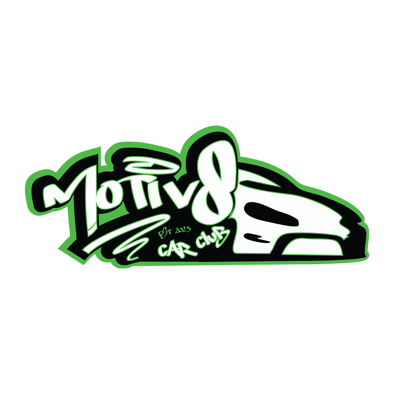 Motiv8 Car Club Decal - 12 inch wide