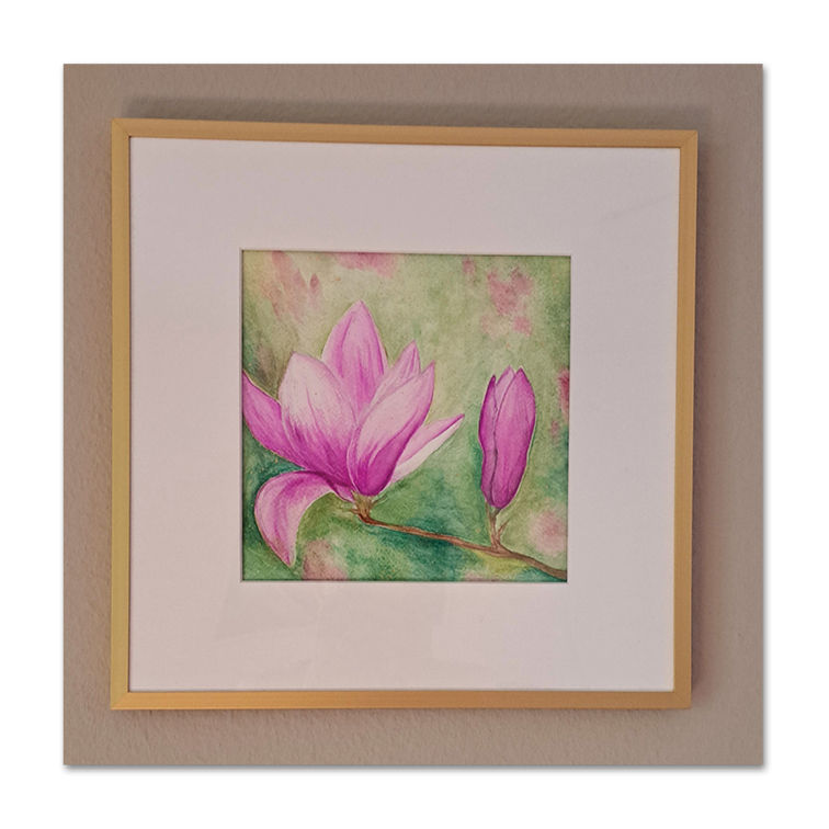 Miniaturbild: La Magnolia - 35x35cm inkl. Rahmen