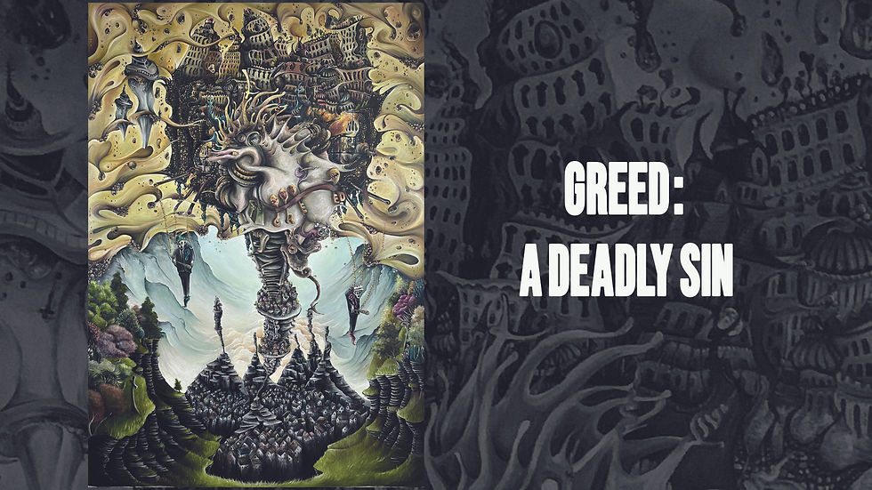 Buy Greed: A Symbolic Contemporary Painting Exploring Excess and Charity