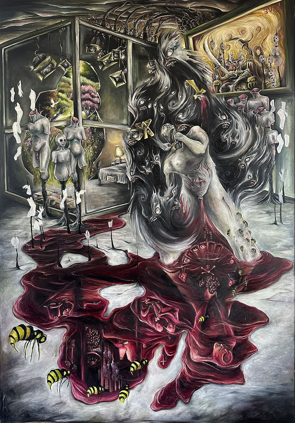 The Seven Deadly Sins Collection .Nearing the final stage of the painting that explore the sin of Wrath. This artwork delves into meaning behind the sin of Wrath and takes on punishment and devil in one.