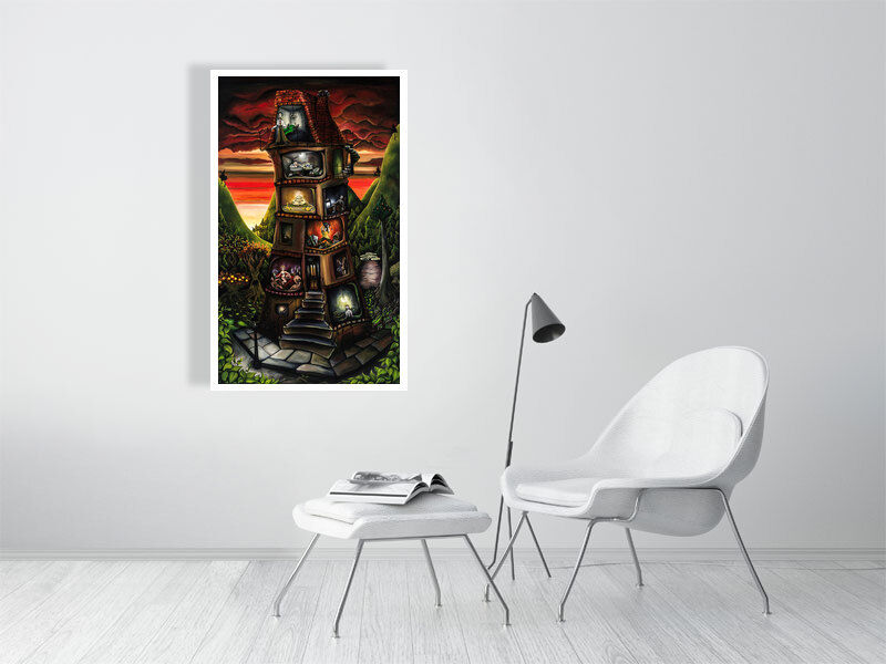 Thumbnail: Fine Art for Sale - The House of Sin – Dark Fantasy Painting by Jupigio Artwork