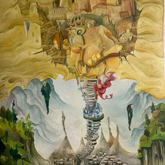 Growing painting of the sin of Greed