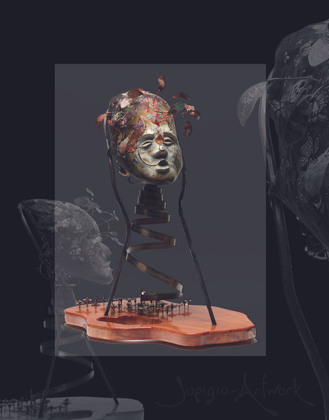 Contemporary sculpture by Julia O’Sullivan representing anxiety and mental health, using symbolic and avant-garde design to convey tension, worry, and emotional struggle, ideal for collectors of meaningful artwork.