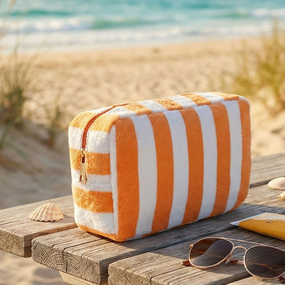 Thumbnail: Striped Terrycloth Pouch 