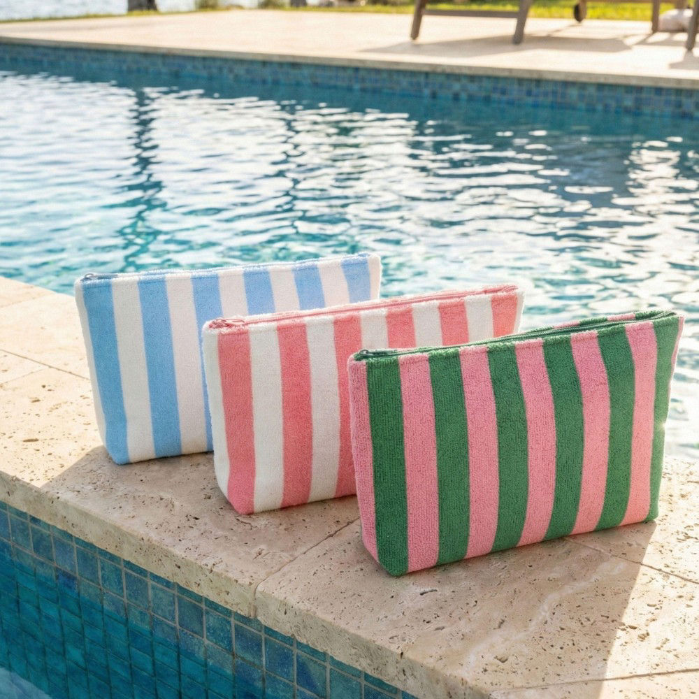 Stripe Terrycloth Pouch 