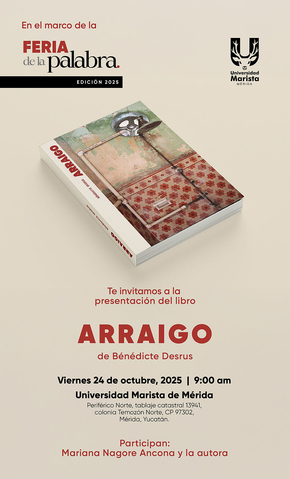 Presentación del libro ARRAIGO de Bénédicte Desrus
