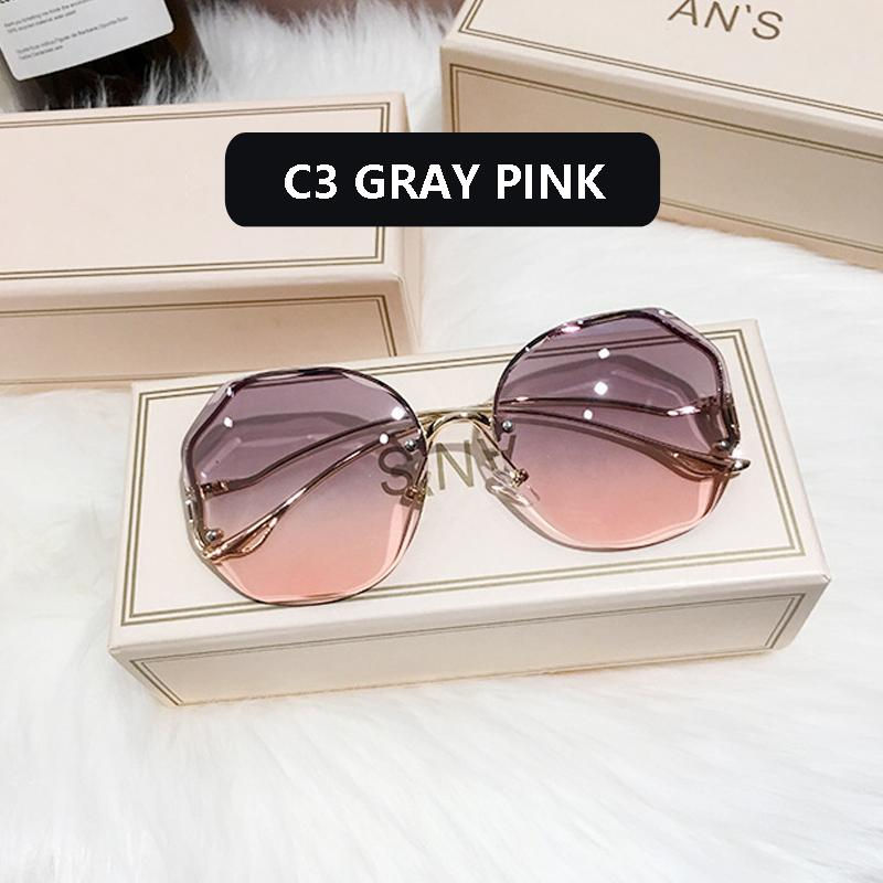 Thumbnail: Fashion Round Metal Curved Sunglasses 