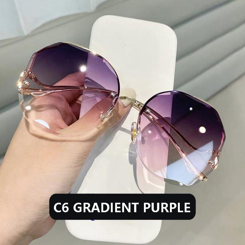 Thumbnail: Fashion Round Metal Curved Sunglasses 