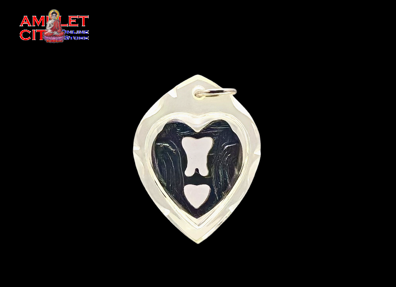 Golden-Tongued Sarika Bird Amulet from Black Buffalo Horn @ Luang Phor Sin